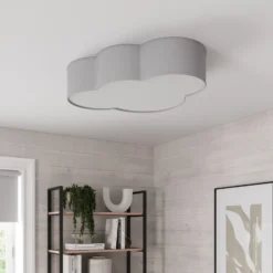 Plafón Cloud de tela, longitud 62 cm, gris
