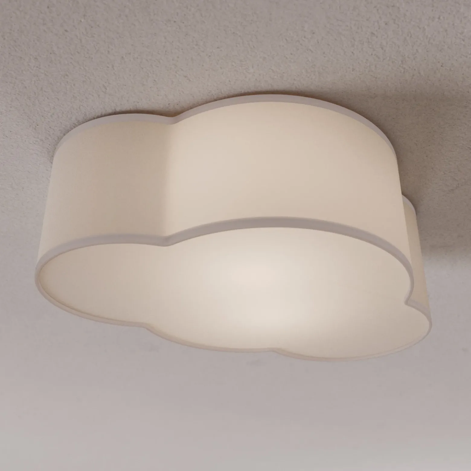 Plafón Cloud de tela, longitud 41 cm, gris