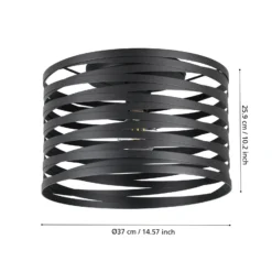 Plafón Cremella, Ø 37 cm, negro, acero