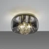 Plafón Crystel de cristal, cromo, Ø 34 cm