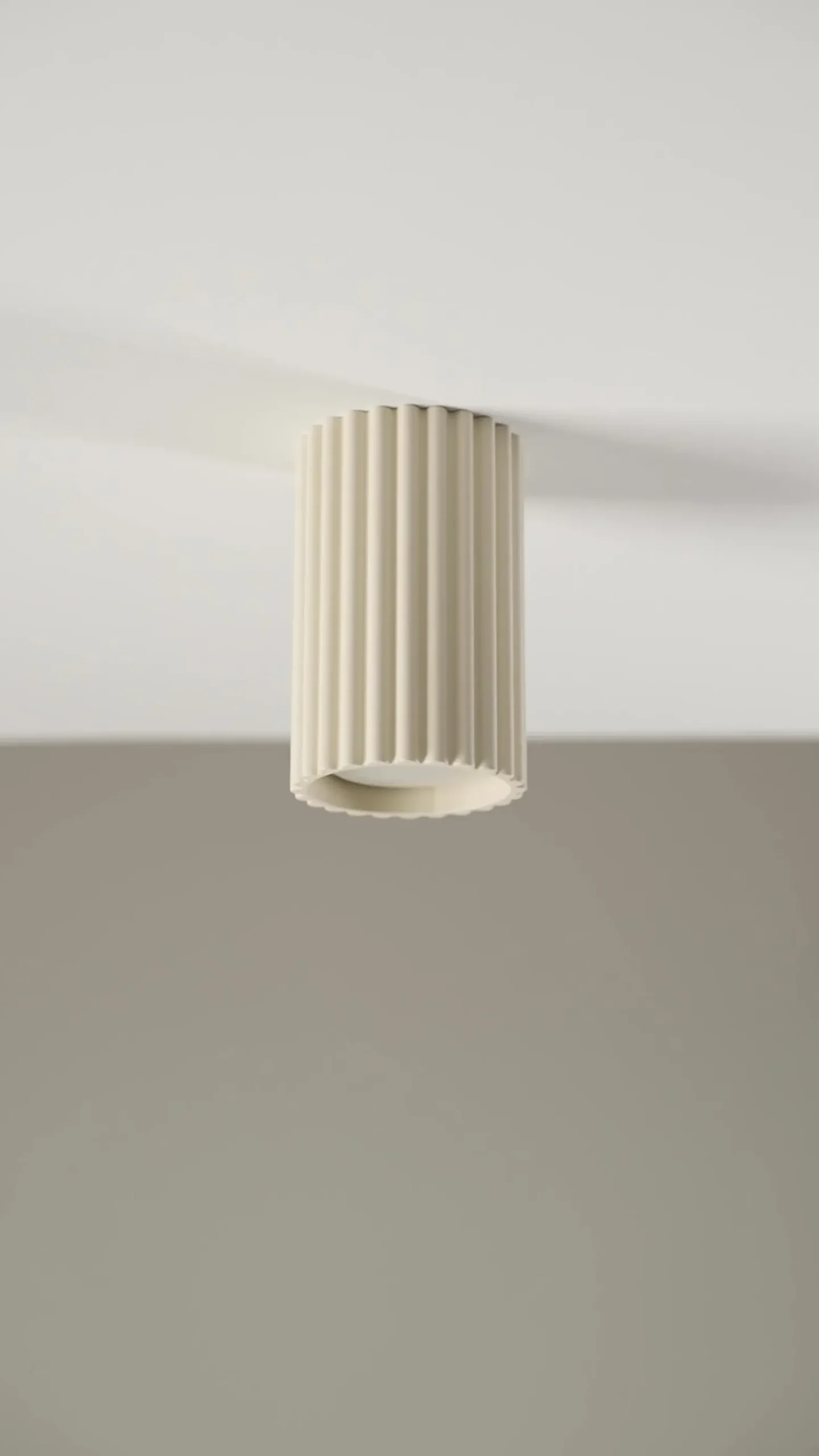 Plafón de carbono, beige, altura 10 cm, aluminio