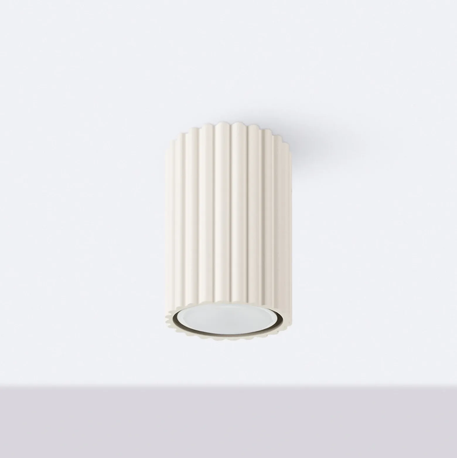 Plafón de carbono, beige, altura 10 cm, aluminio
