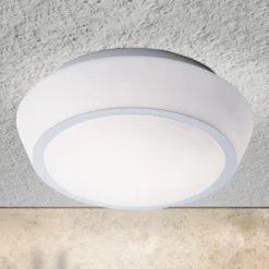 Plafón de cristal Pia con IP44, 30 cm