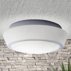 Plafón de cristal Pia con IP44, 38 cm
