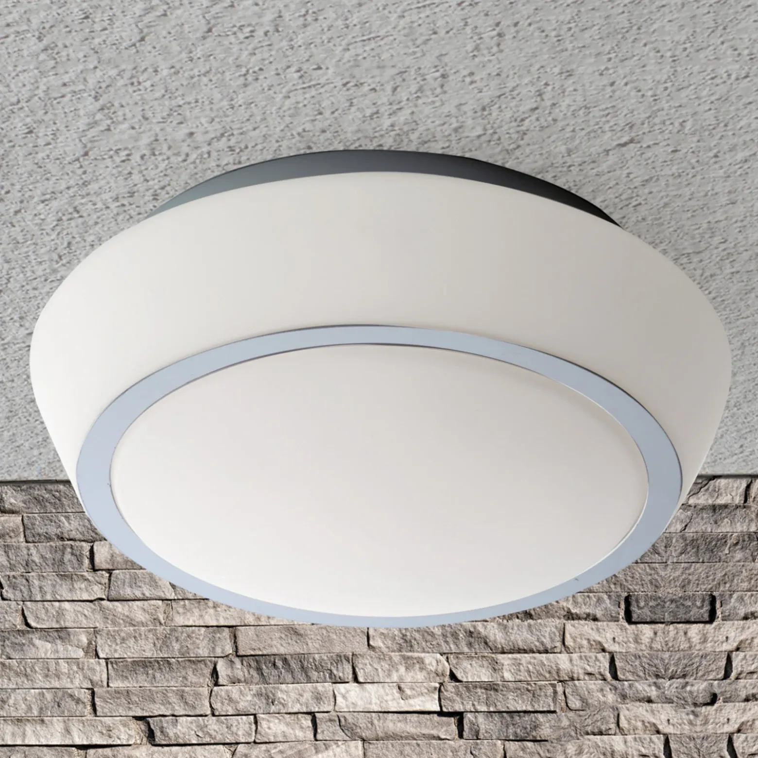 Plafón de cristal Pia con IP44, 38 cm