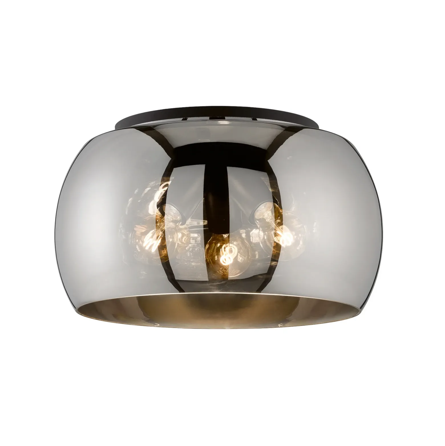 Plafón Dima, cristal ahumado, Ø 40 cm