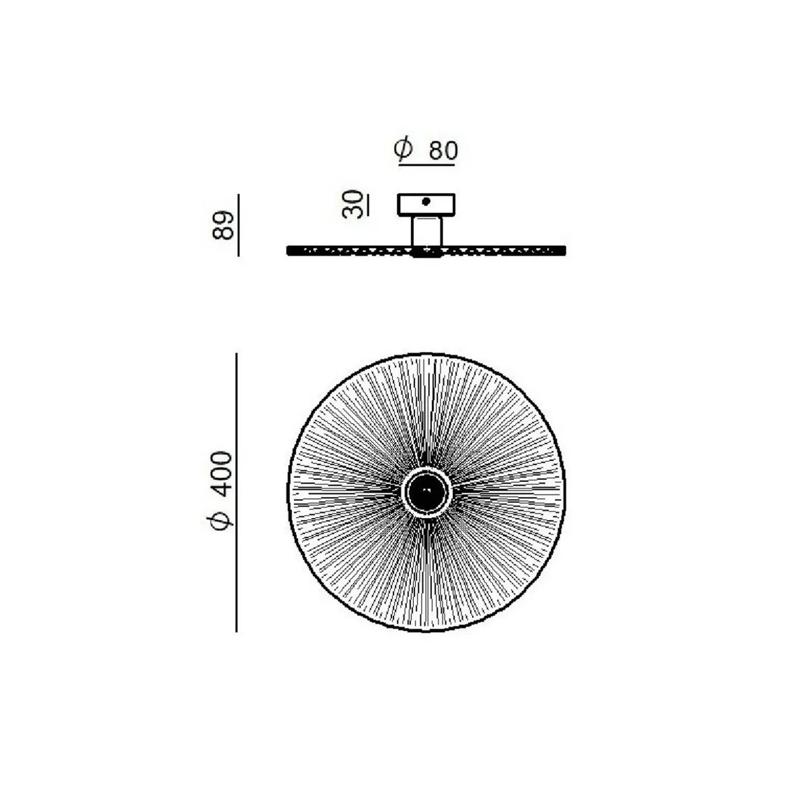 Plafón Doge_S, negra, metal, Ø 39 cm, E27