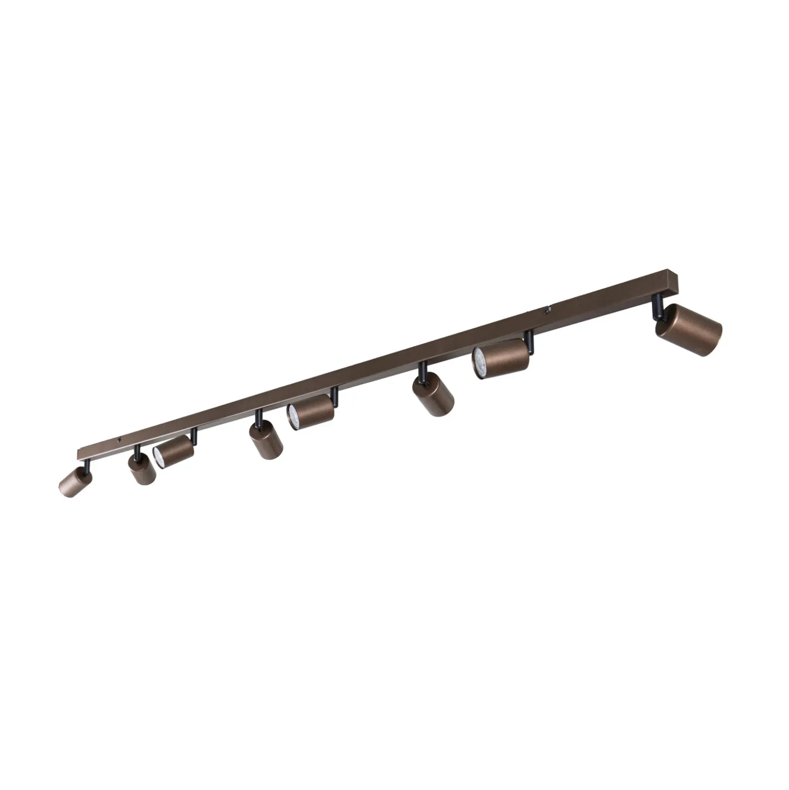 Plafón downlight Top, regulable, marrón, 8 luces lineales