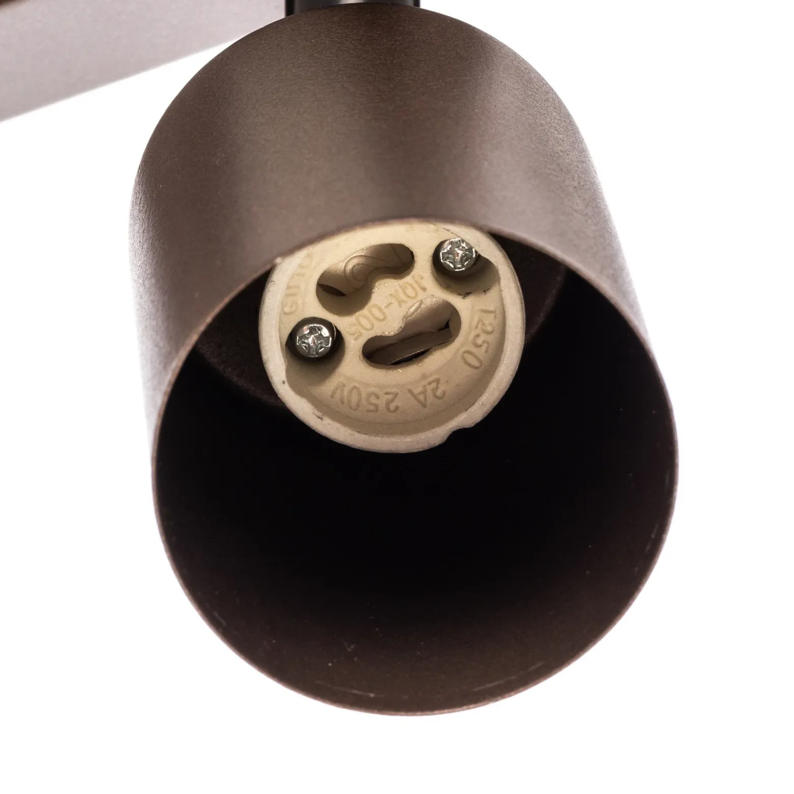 Plafón downlight Top, regulable, marrón, lineal de 2 luces