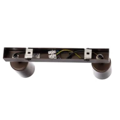 Plafón downlight Top, regulable, marrón, lineal de 2 luces