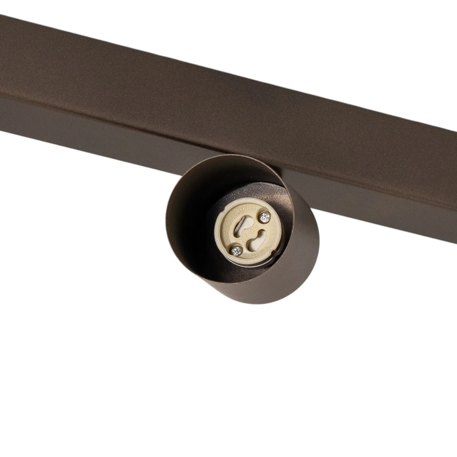 Plafón downlight Top, regulable, marrón, 4 luces lineales