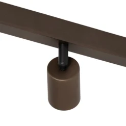 Plafón downlight Top, regulable, marrón, 4 luces lineales