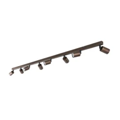 Plafón downlight Top, regulable, marrón, 8 luces lineales