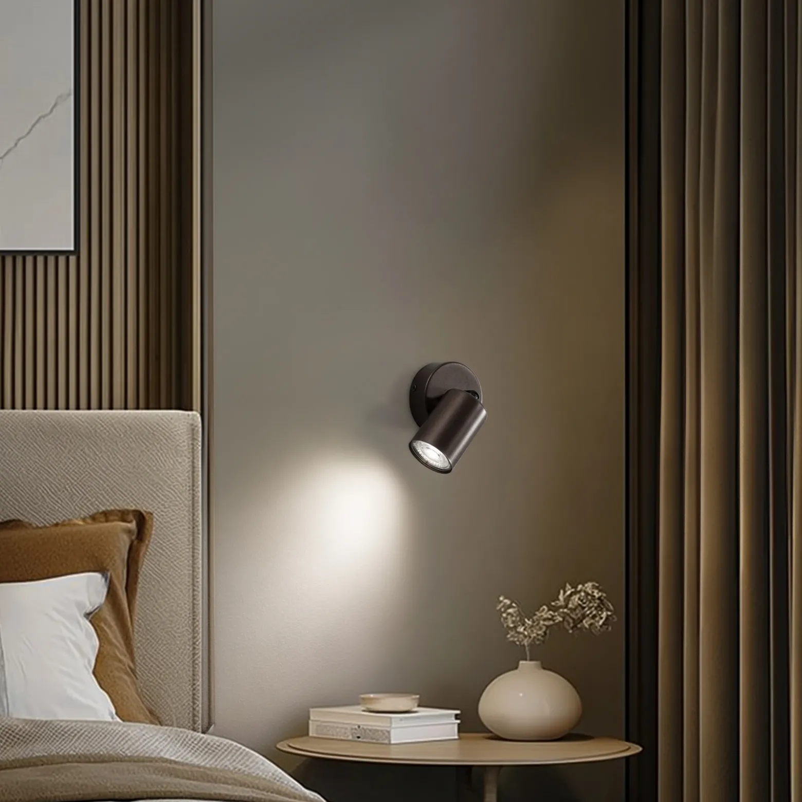 Plafón downlight Top, regulable, marrón, 1 luz