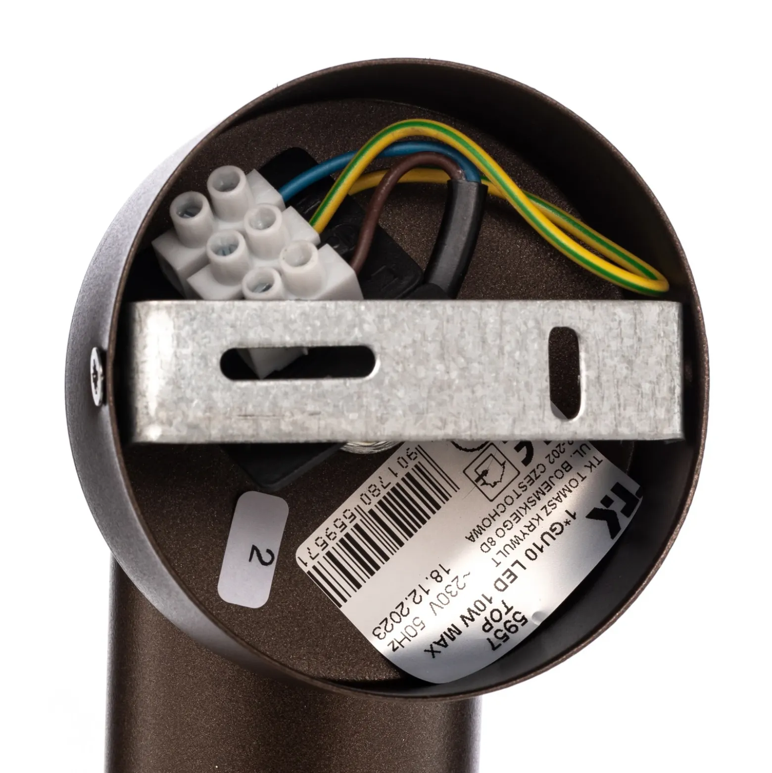 Plafón downlight Top, regulable, marrón, 1 luz