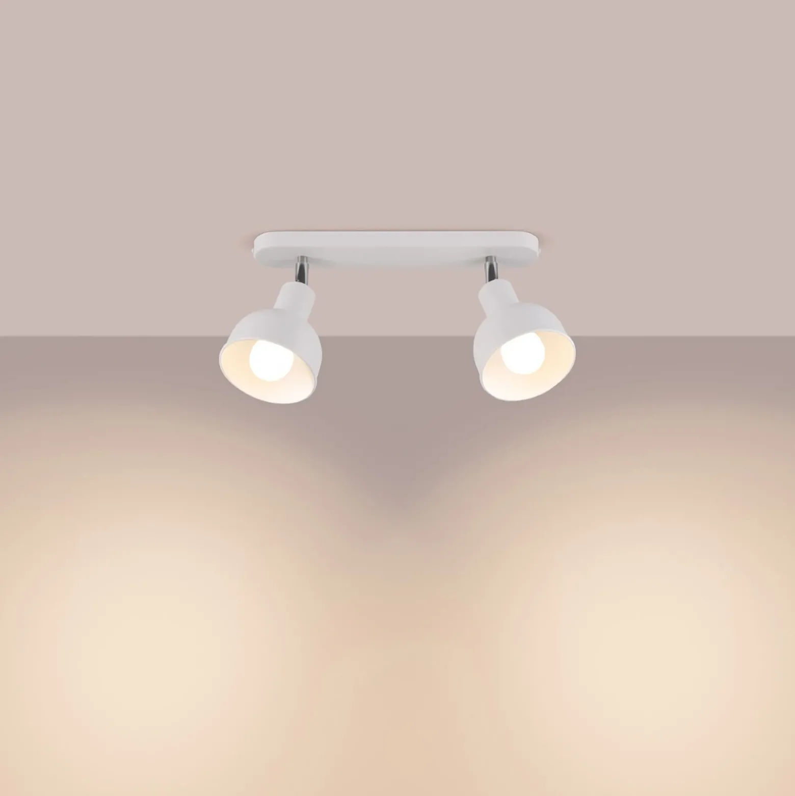 Plafón Elba, 34 cm, 2 luces, blanco, metal, E27