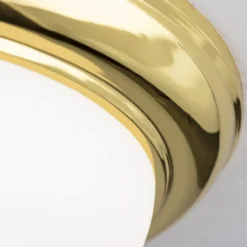 Plafón Empire, Ø 26,5 cm, dorado, cristal opal esmerilado