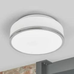 Plafón empotrable IP44, Ø 28cm, cromo
