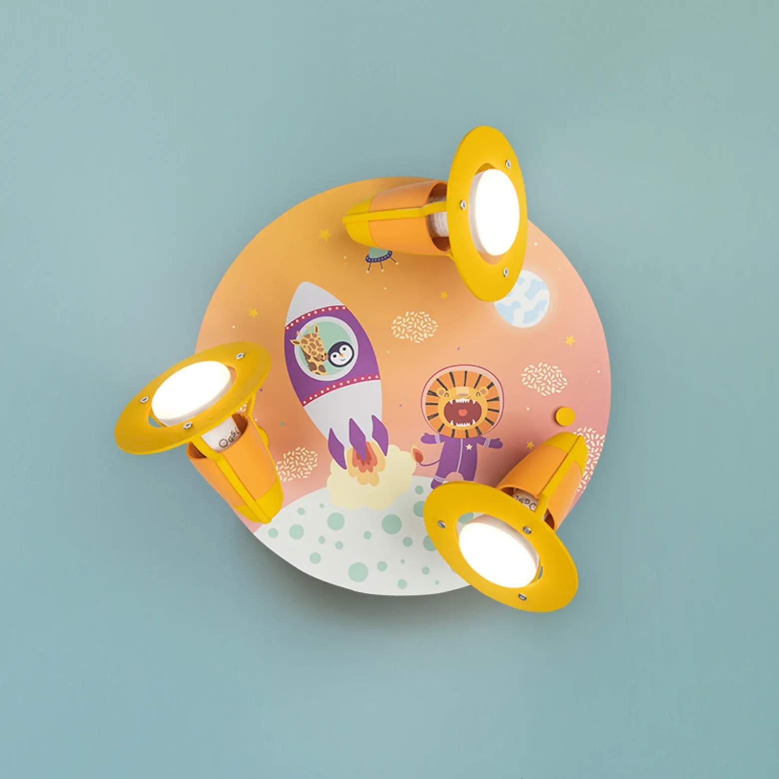 Plafón Escape de Rondell, naranja, 3 luces