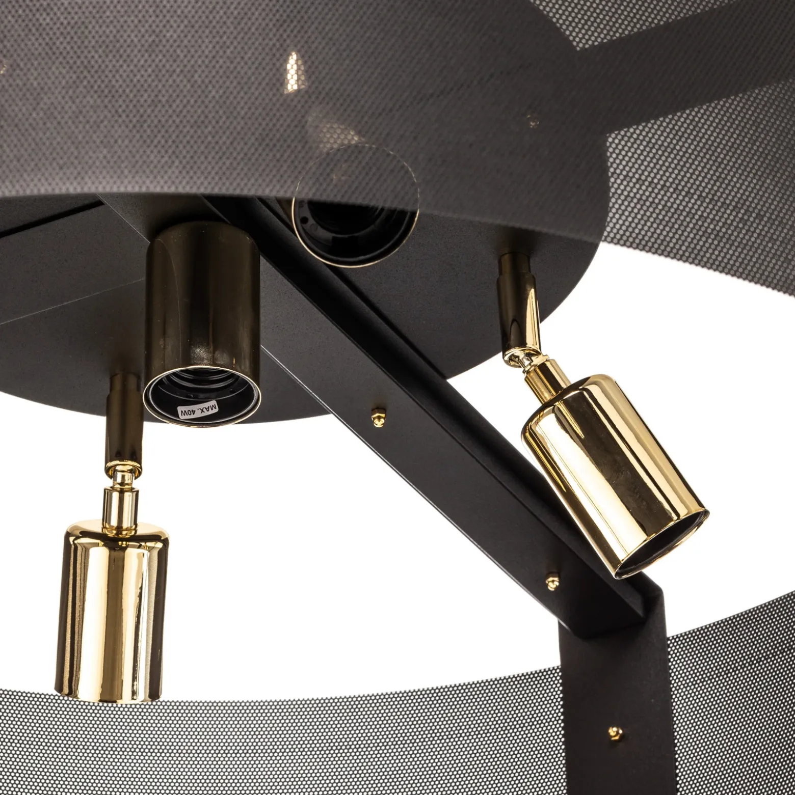Plafón Etro, Ø 70 cm, negro/dorado