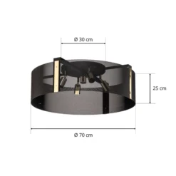 Plafón Etro, Ø 70 cm, negro/dorado