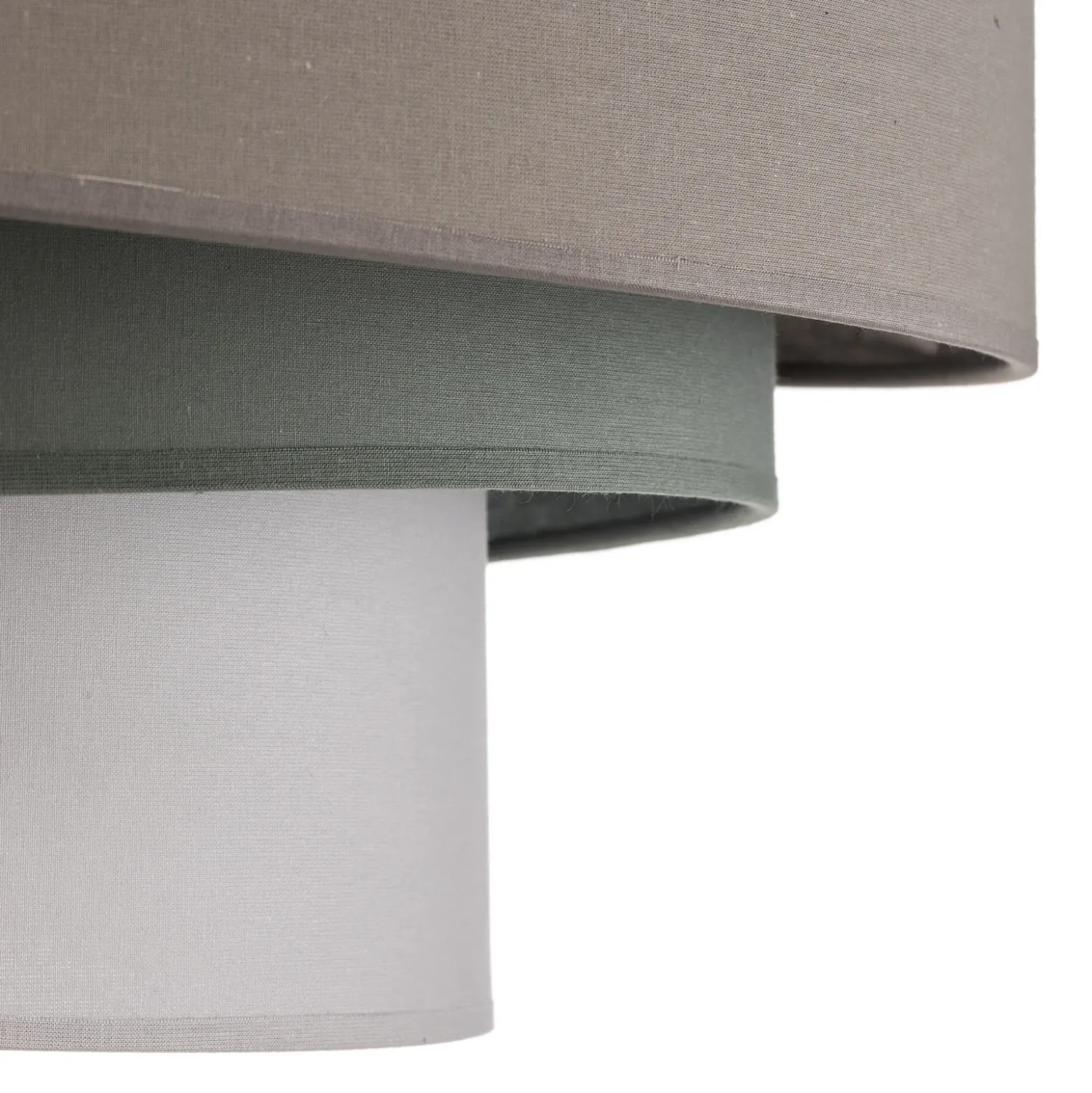Plafón Euluna Trio monocolor, gris, Ø 60 cm, textil