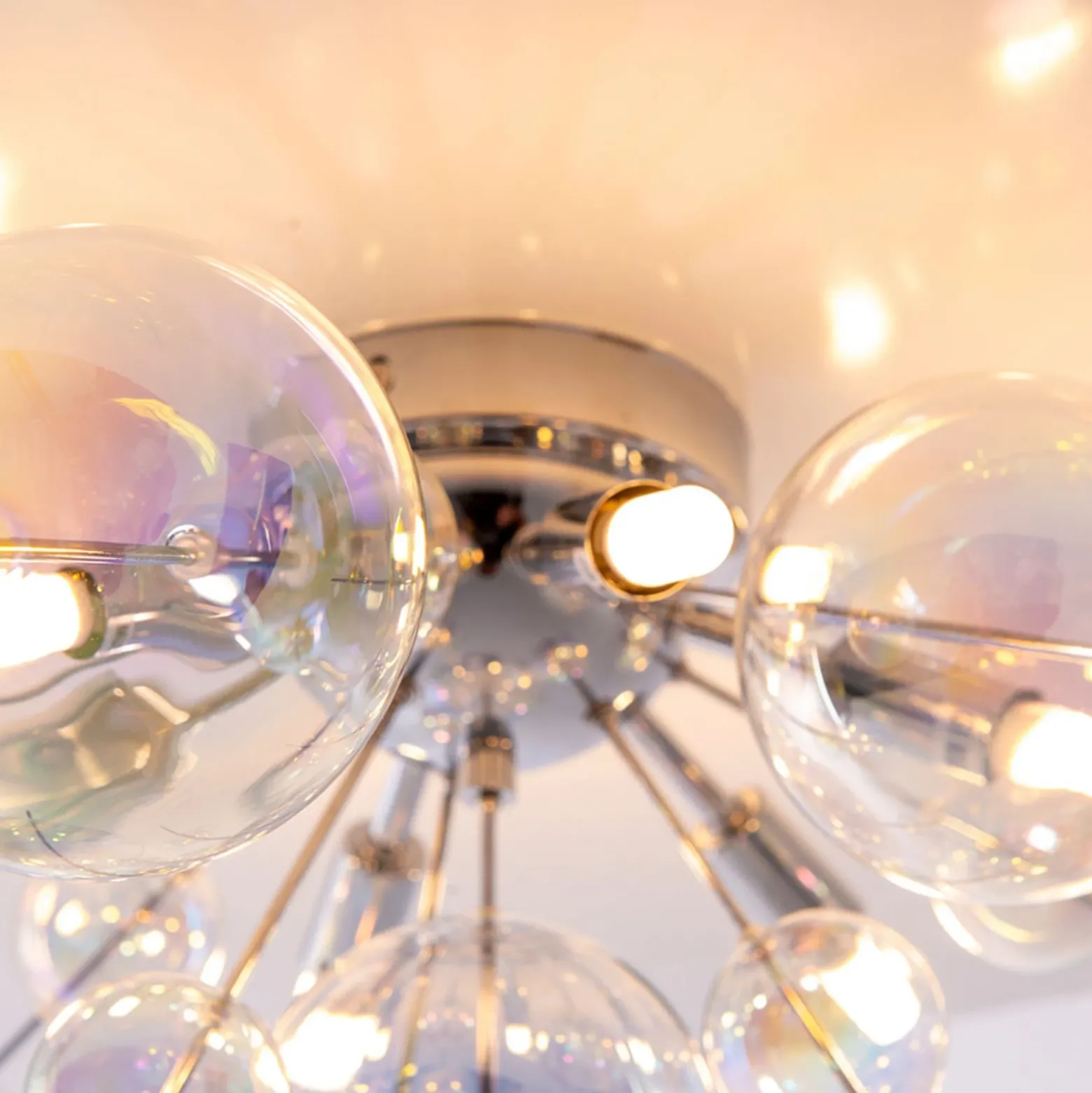 Plafón Explosion de cristal, 6 luces