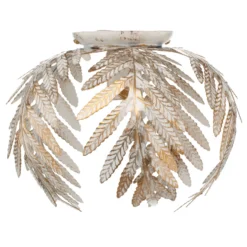 Plafón Felce en forma de helecho, marfil, Ø 25 cm
