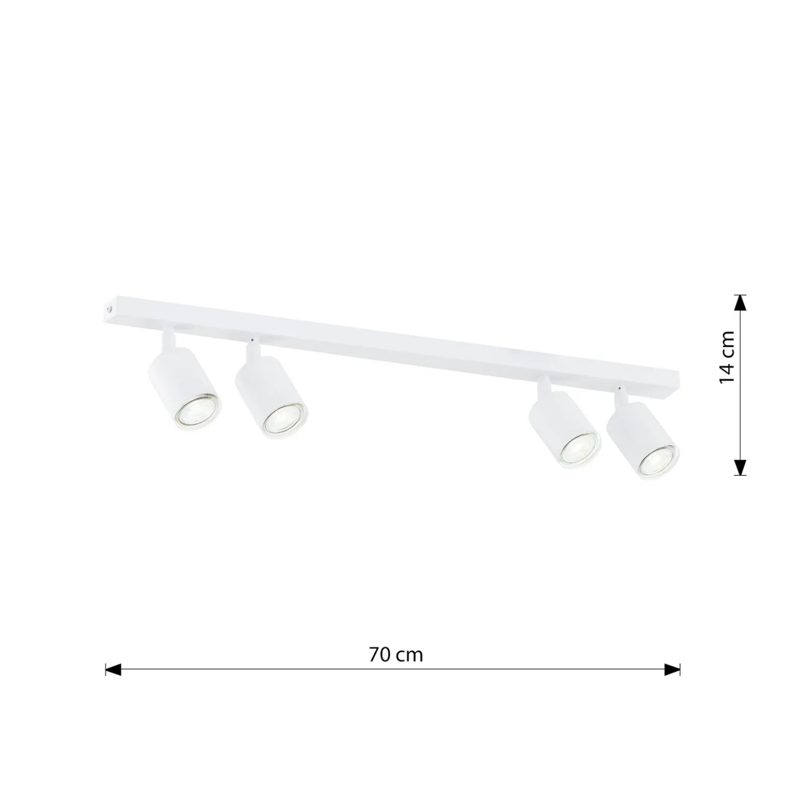 Plafón Flash, blanco, 4 luces, metal