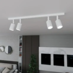 Plafón Flash, blanco, 4 luces, metal