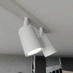 Plafón Flash, blanco, 4 luces, metal