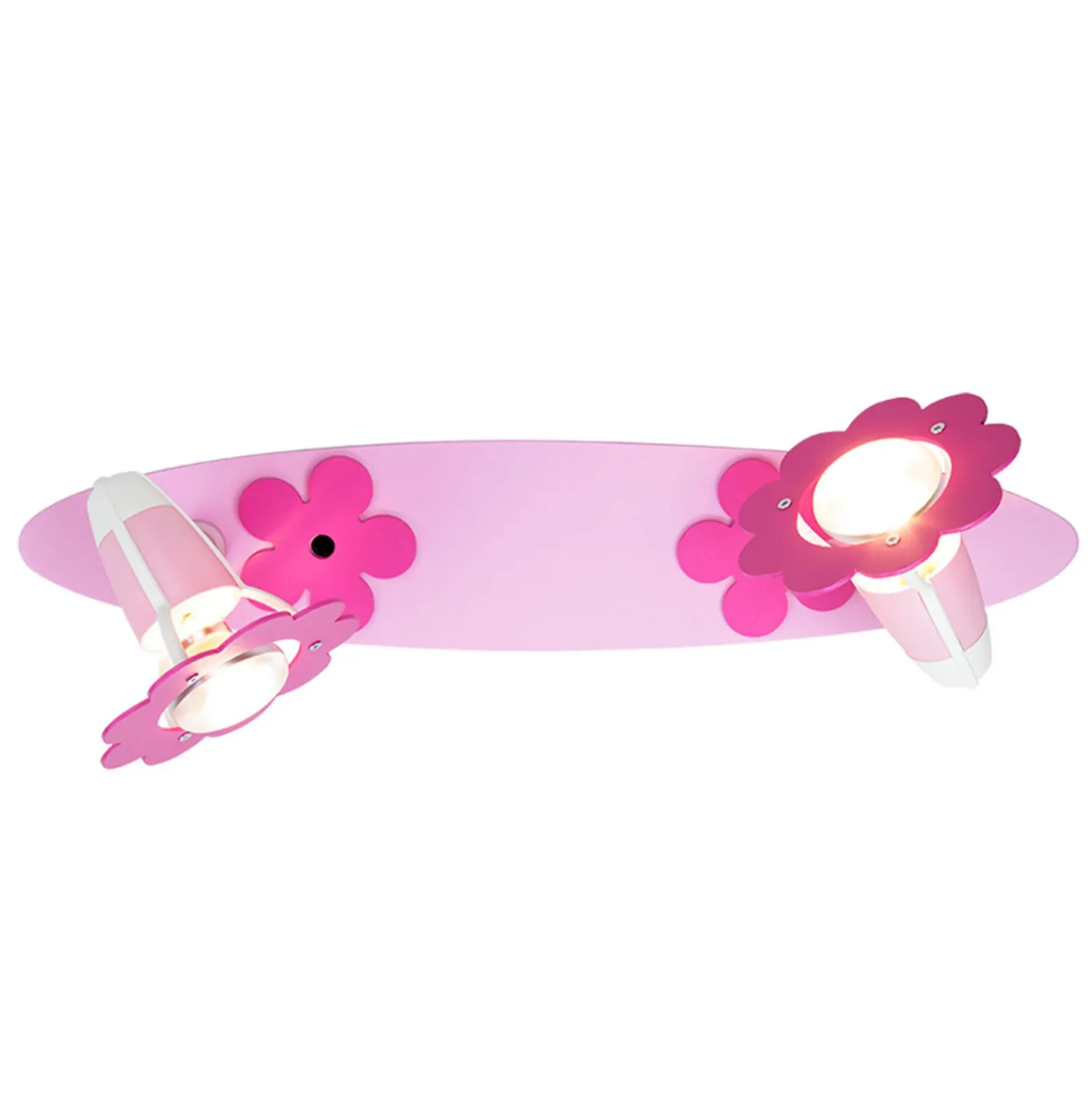 Plafón Flores, rosa, panel, 2 luces
