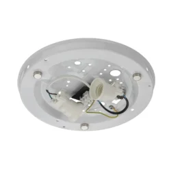 Plafón Formo, beige, lino, Ø 38 cm, E27