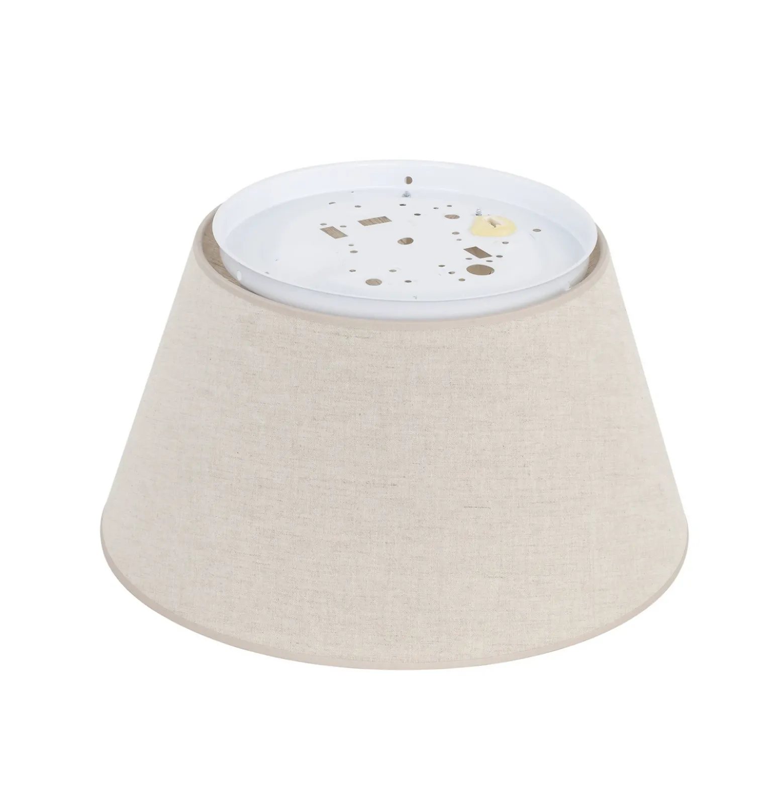 Plafón Formo, beige, lino, Ø 38 cm, E27