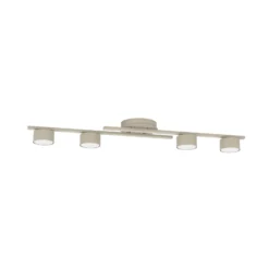 Plafón FRAGMENT, color beige, longitud 87 cm, 4 luces, metal
