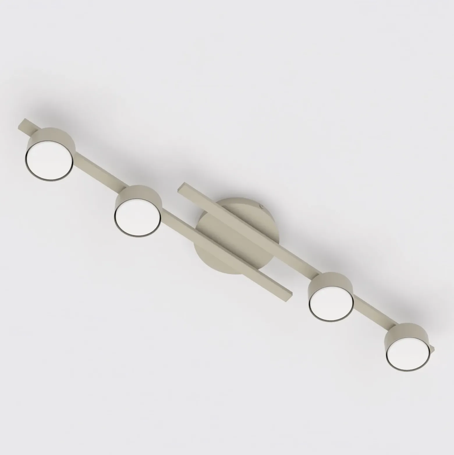 Plafón FRAGMENT, color beige, longitud 87 cm, 4 luces, metal