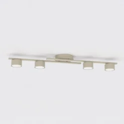Plafón FRAGMENT, color beige, longitud 87 cm, 4 luces, metal