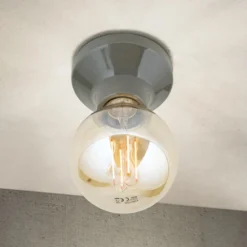 Plafón Frost, gris, cerámica, E27