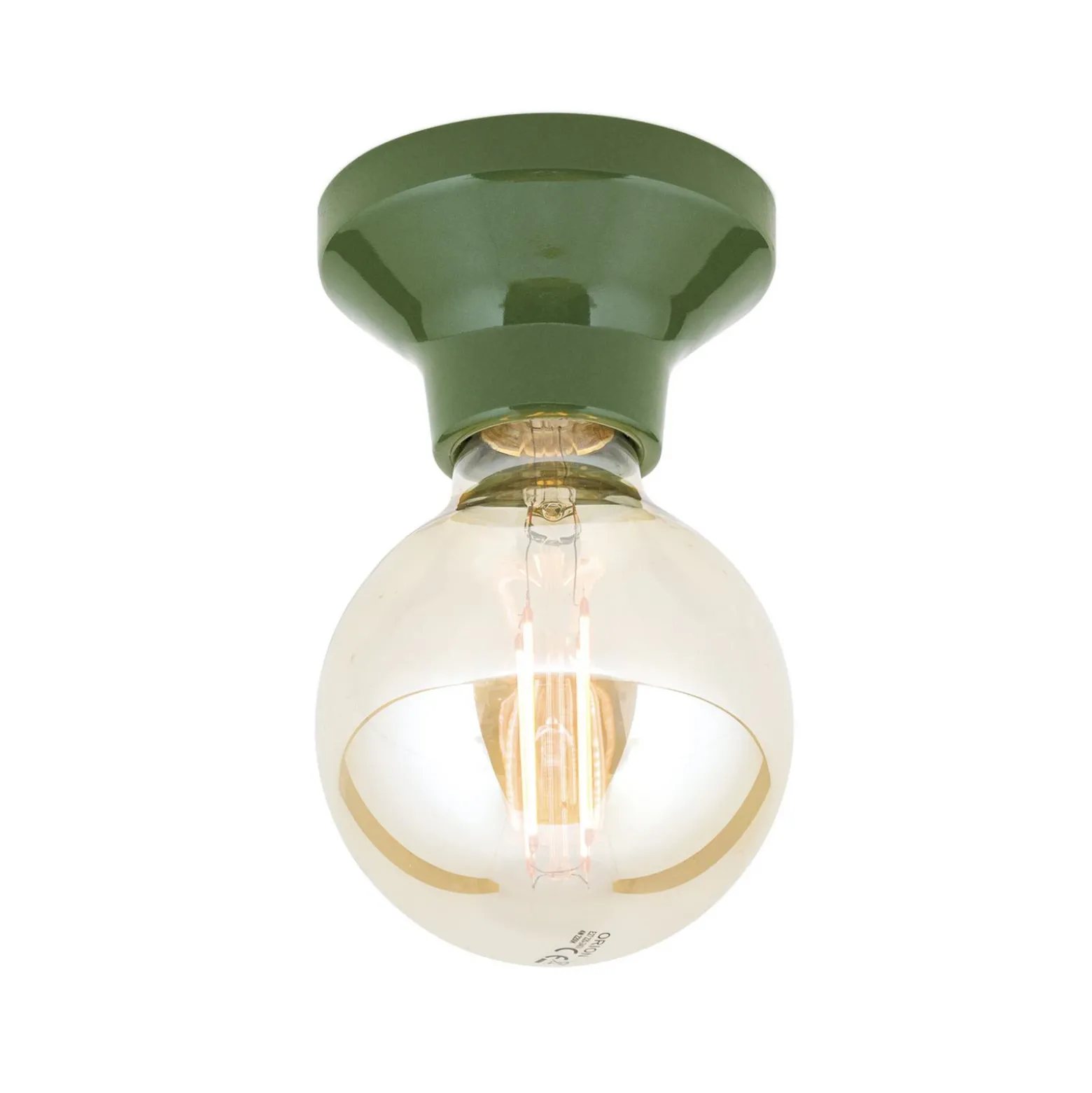 Plafón Frost, verde, cerámica, E27