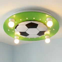 Plafón Fútbol, 4 luces verde oscuro-blanco