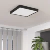 Plafón Fueva 5 IP44 negro 3.000 K 28x28cm