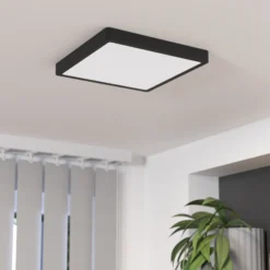 Plafón Fueva 5 IP44 negro 3.000 K 28x28cm