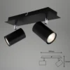 Plafón 2857-025, giratorio, 2 luces, negro