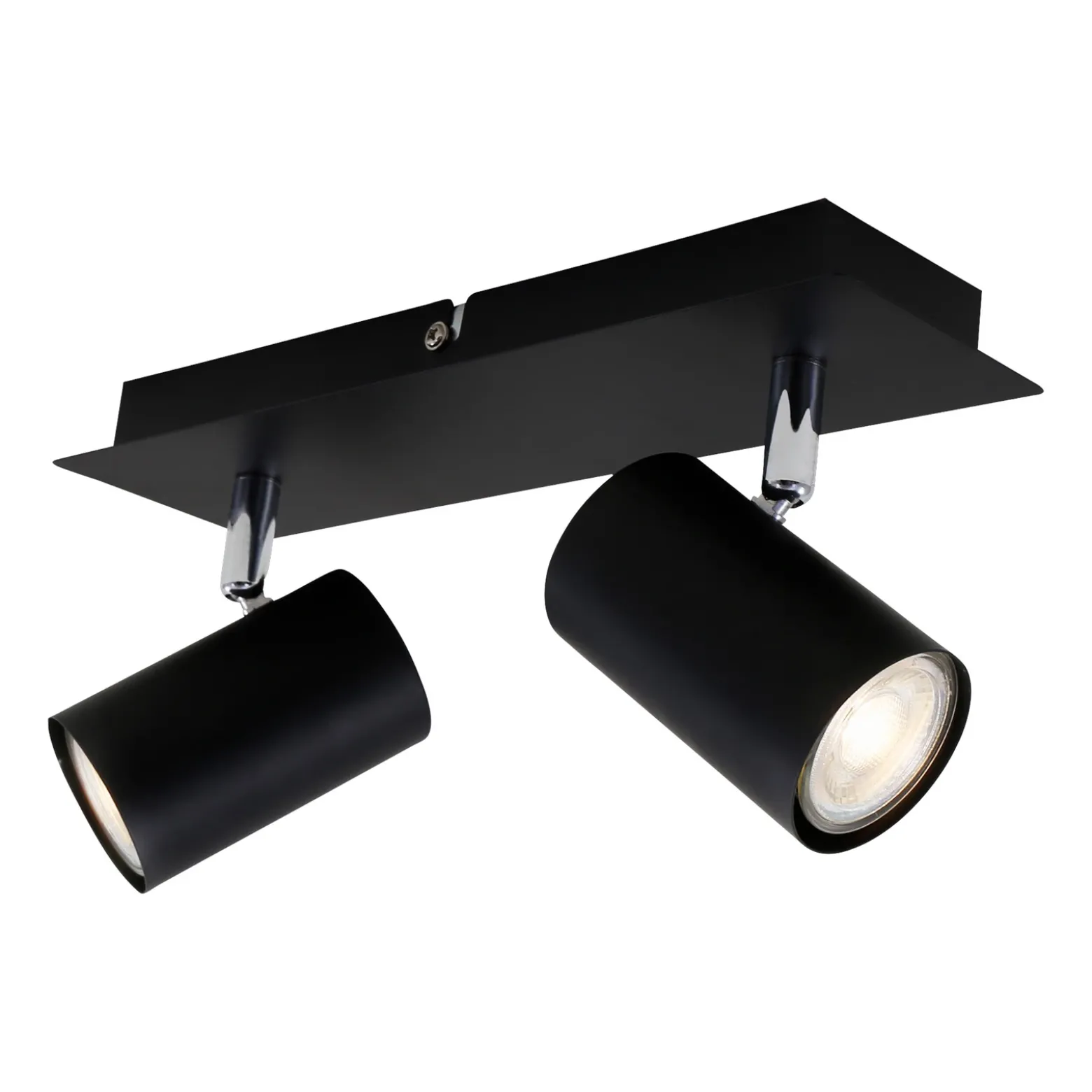 Plafón 2857-025, giratorio, 2 luces, negro