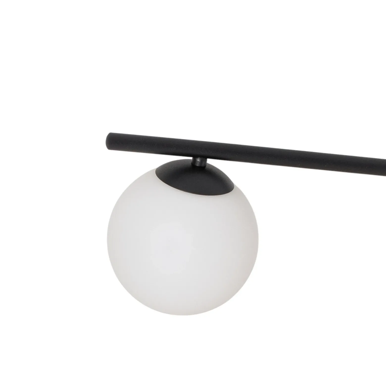 Plafón Glassy, 4 luces, lineal, negro/ópalo