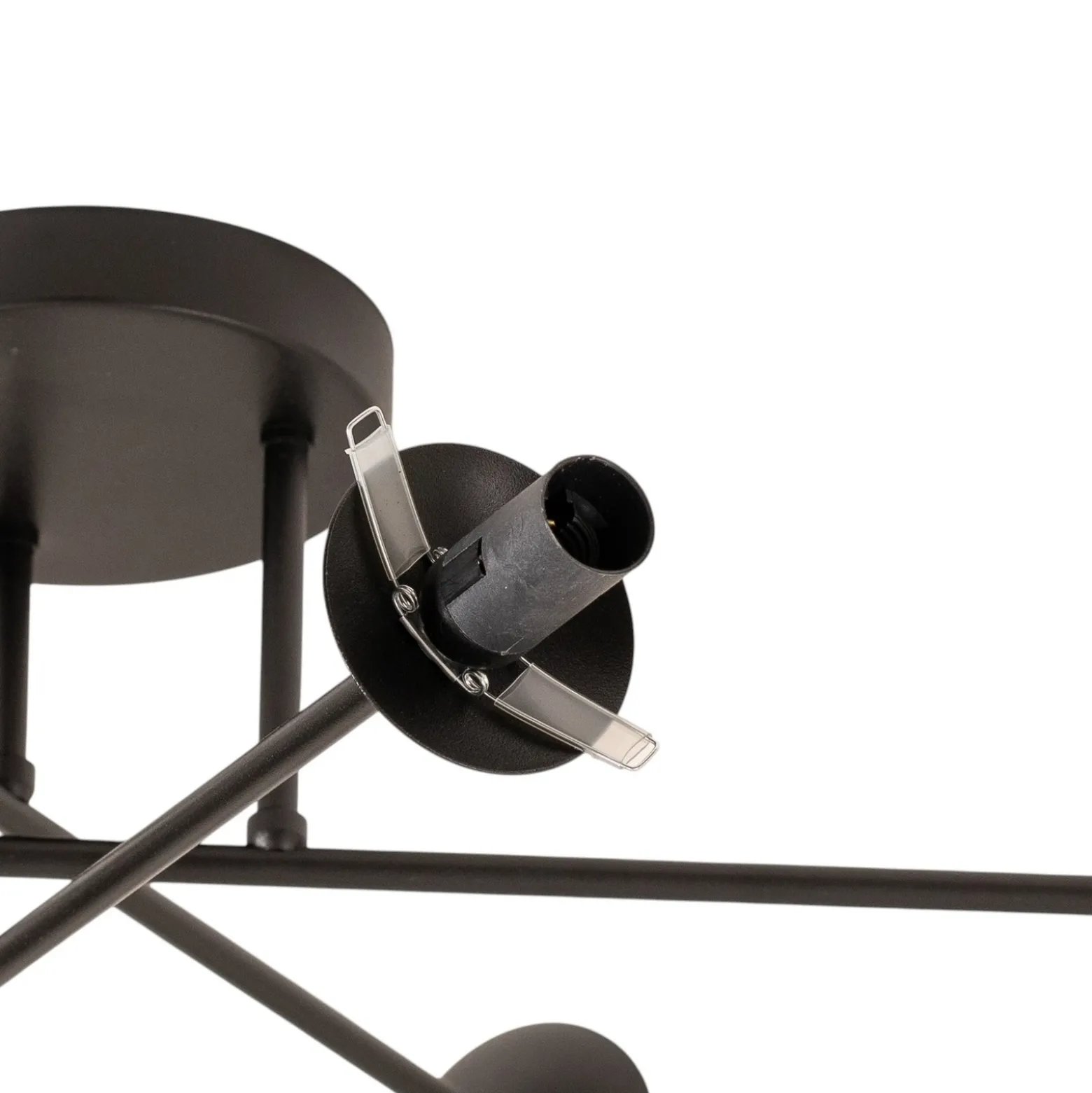 Plafón Glassy, 6 luces, negro/ópalo