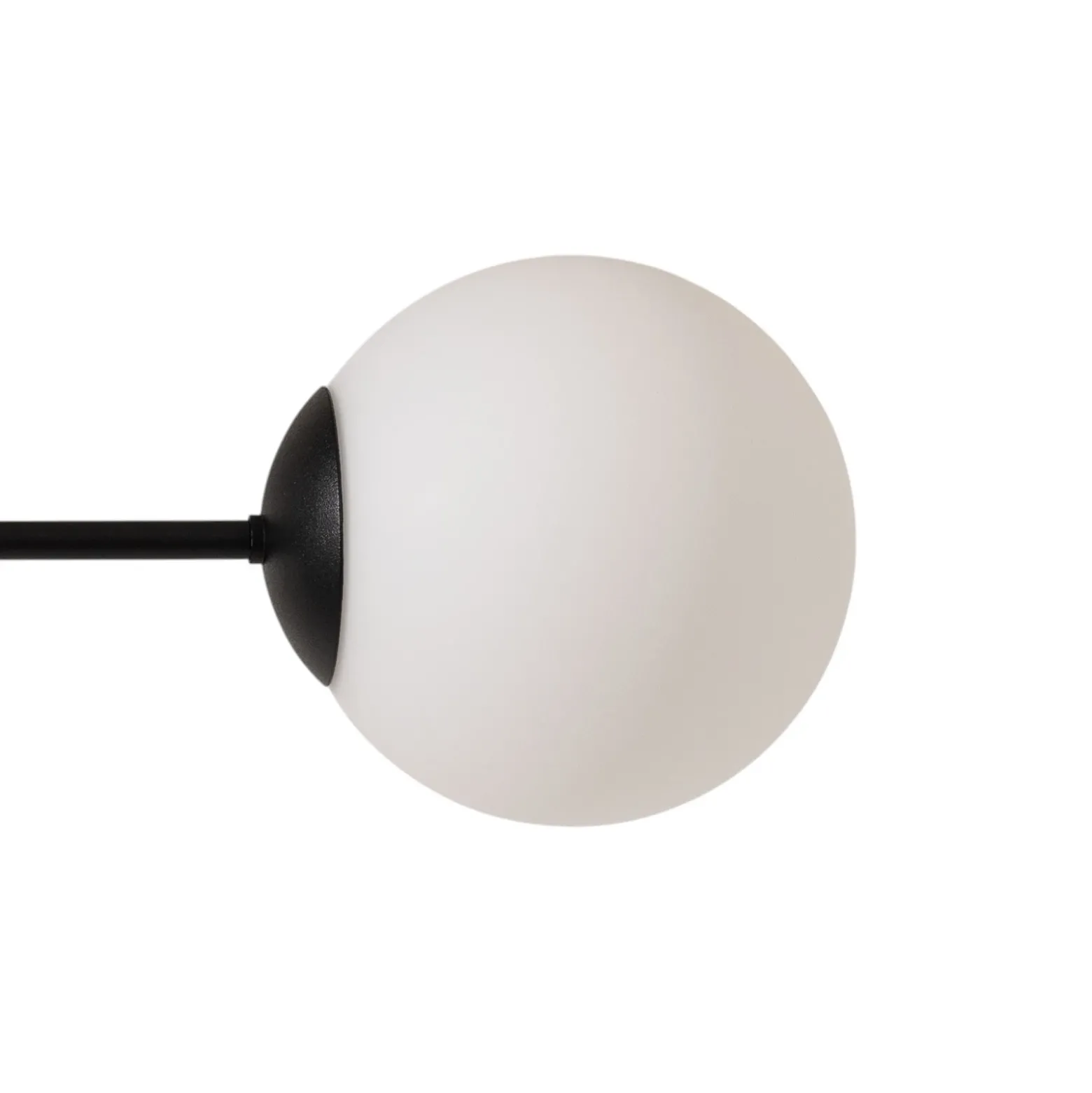 Plafón Glassy, 6 luces, negro/ópalo