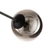 Plafón Glassy, negro, grafito, cristal, 6 luces, E14