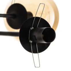 Plafón Glassy, negro, ámbar, cristal, 6 luces, E14