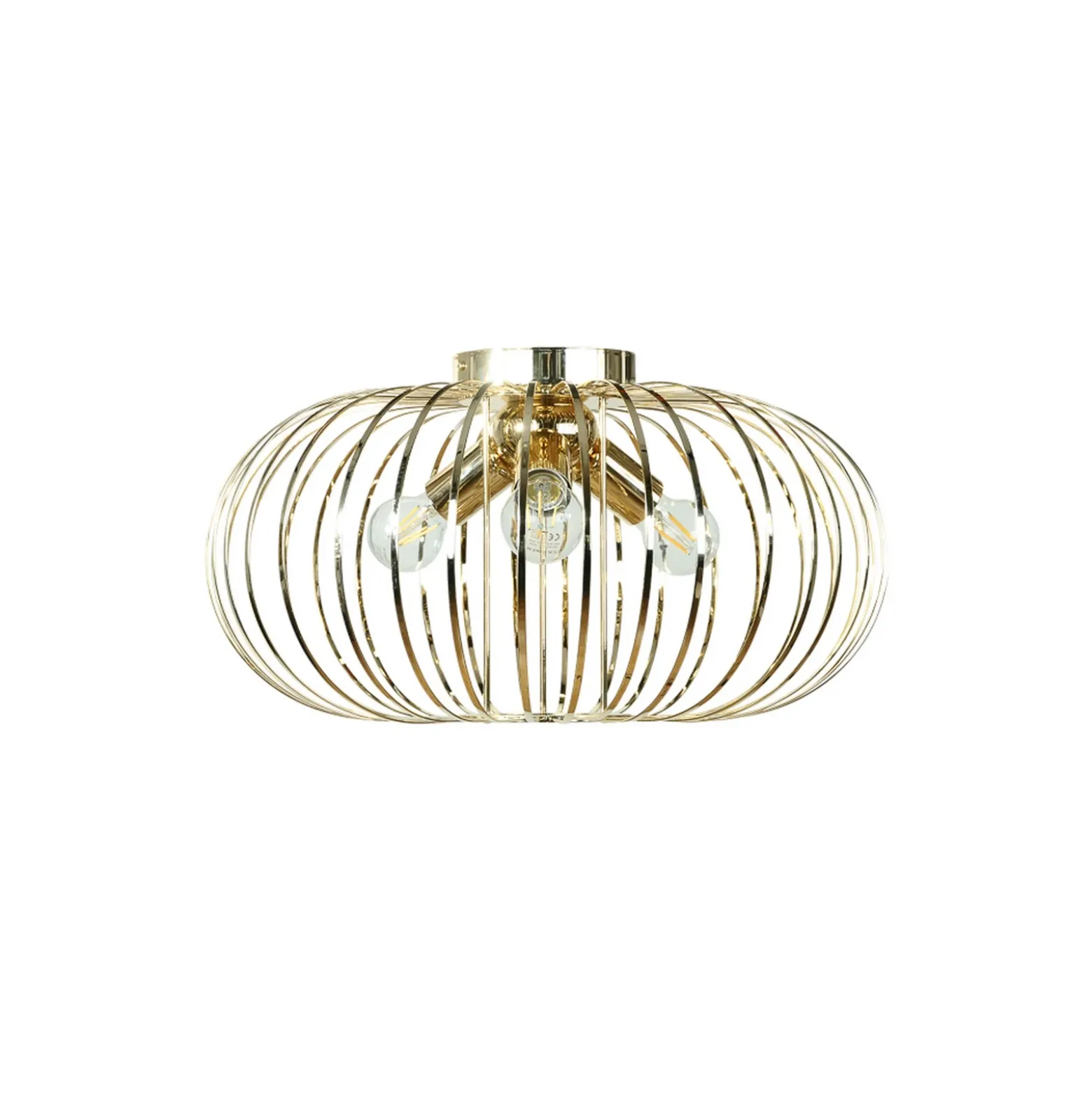 Plafón Globe, color dorado, Ø 51 cm, 3 luces, E27